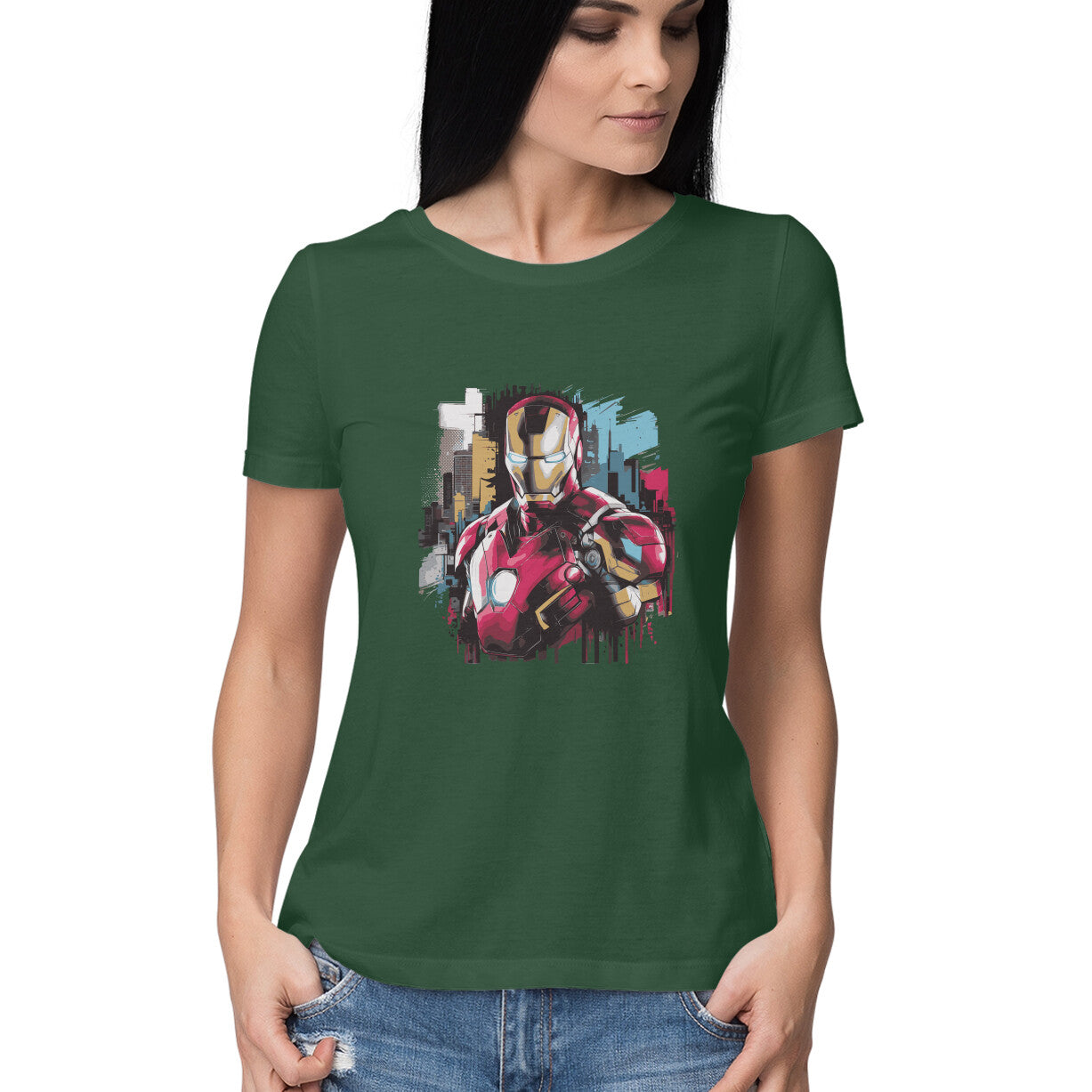 Round Neck Iron Man T-Shirt for Women