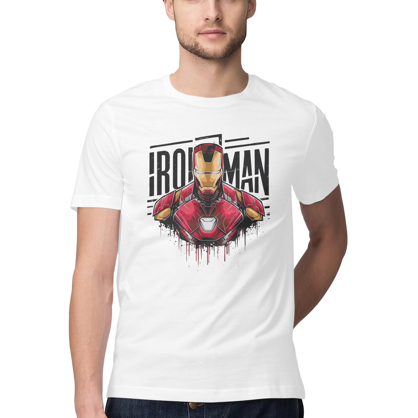 Half Sleeve Iron Man T-Shirt for Men