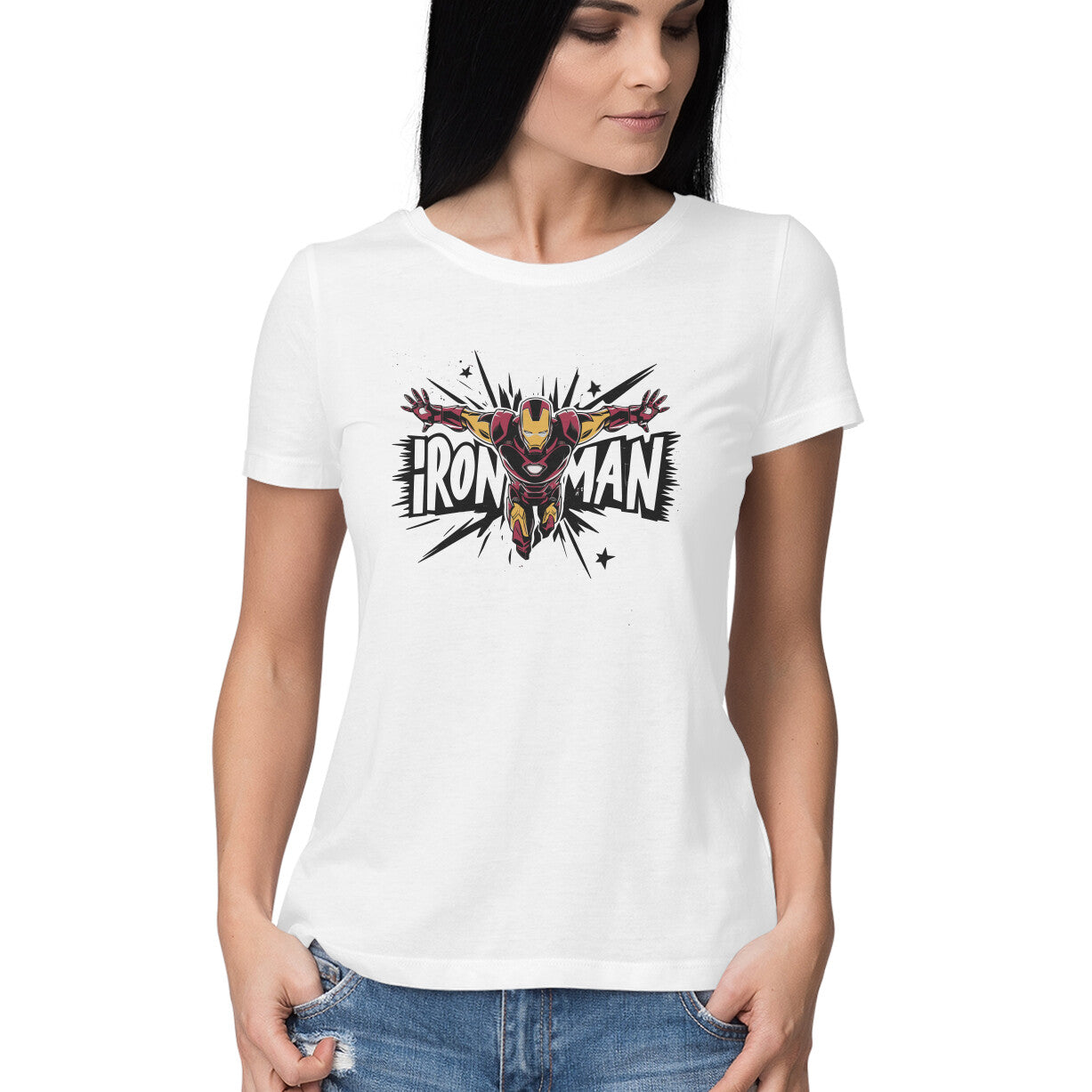 Regular Fit Iron Man T-Shirt for Women
