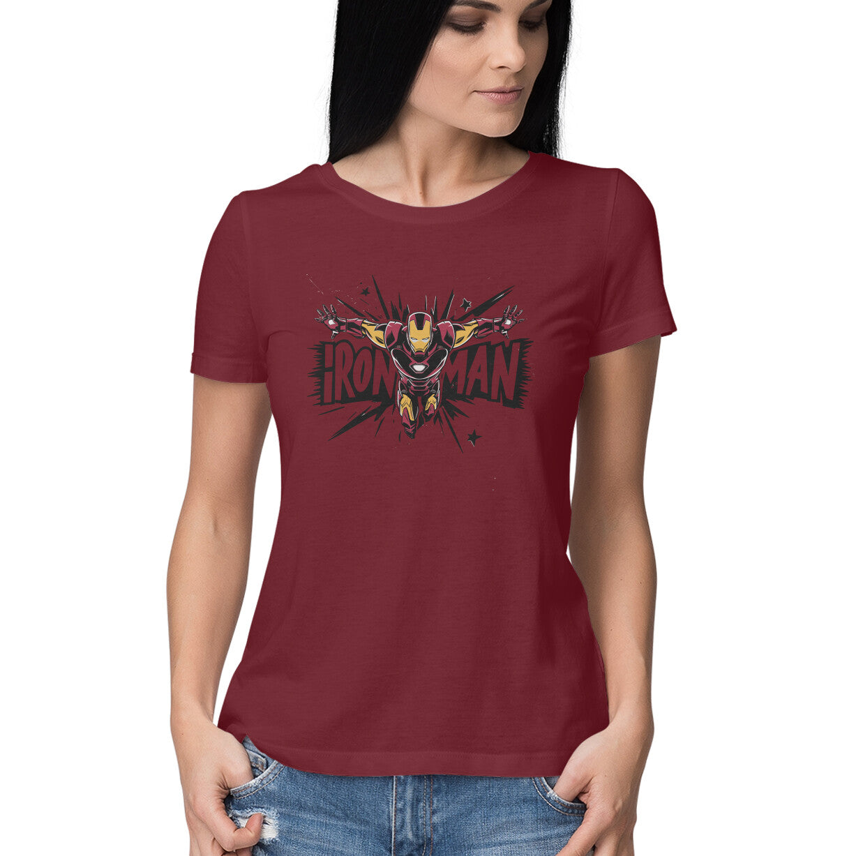 Regular Fit Iron Man T-Shirt for Women