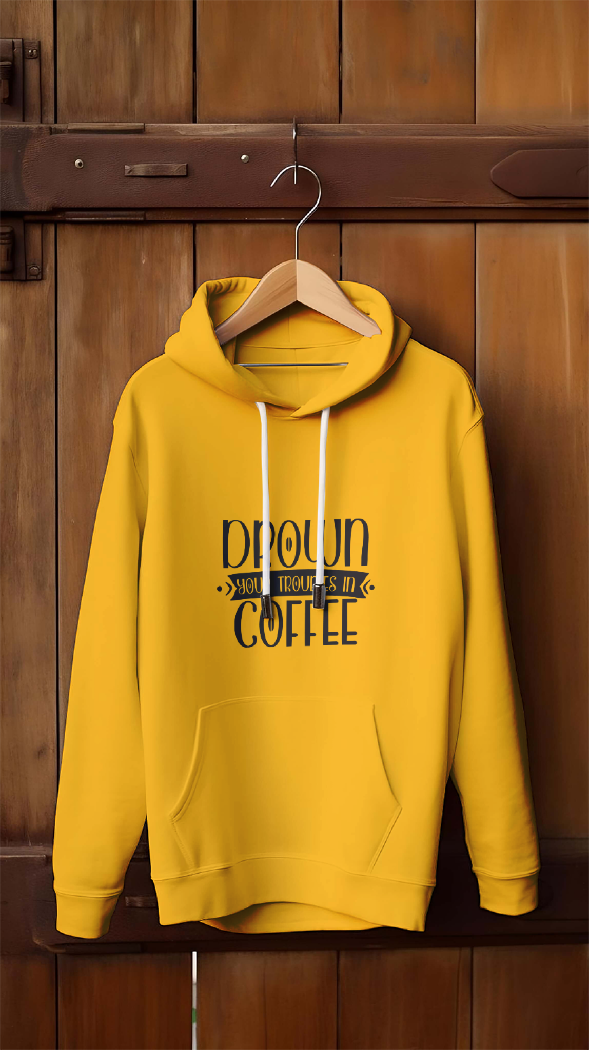 Drown Your Trouble in Coffee Printed Unisex Hoodie - Casual Koala