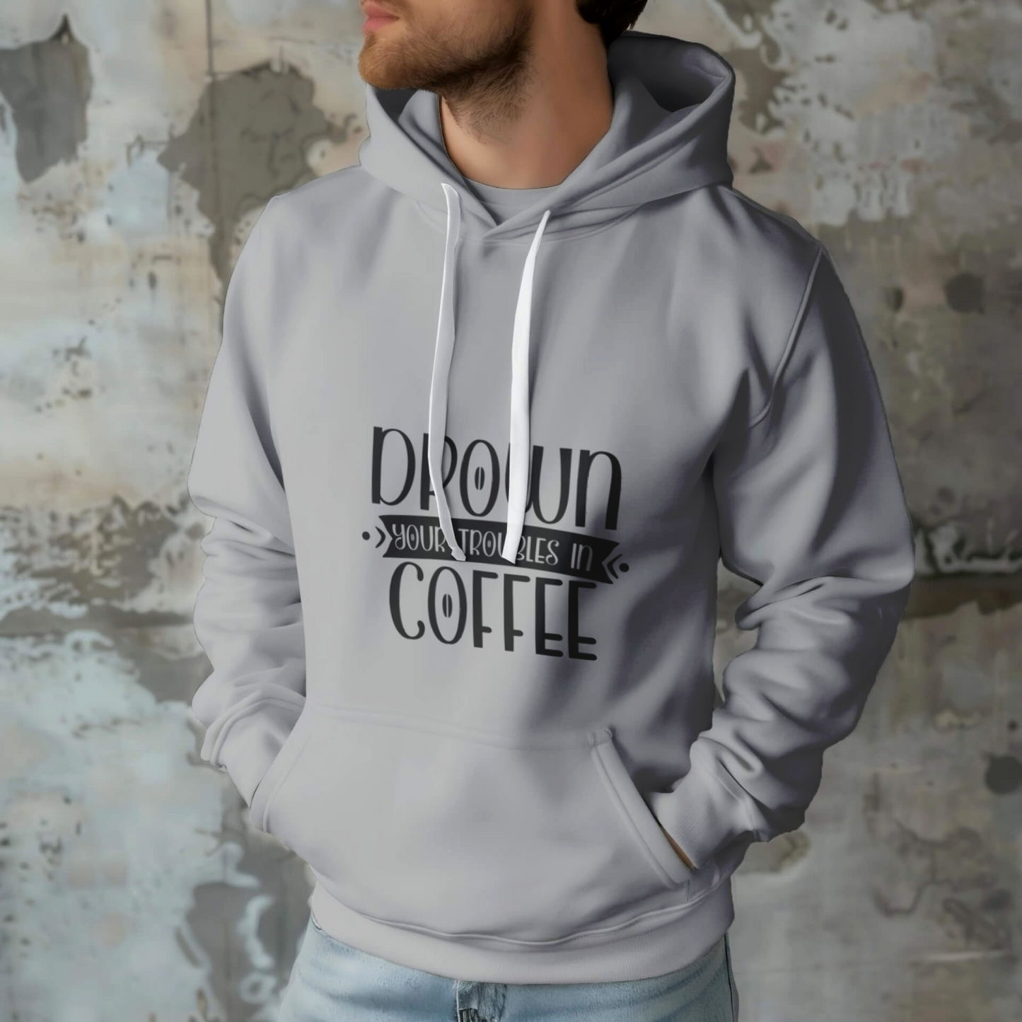 Drown Your Trouble in Coffee Printed Unisex Hoodie - Casual Koala