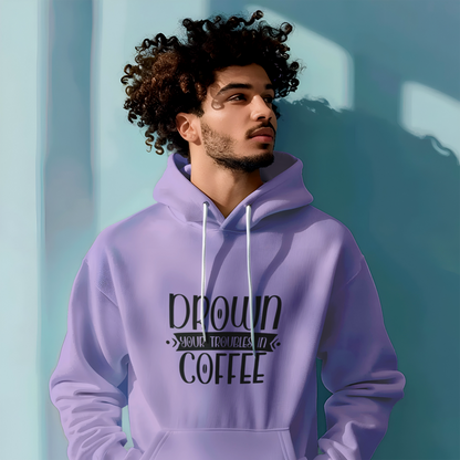 Drown Your Trouble in Coffee Printed Unisex Hoodie - Casual Koala