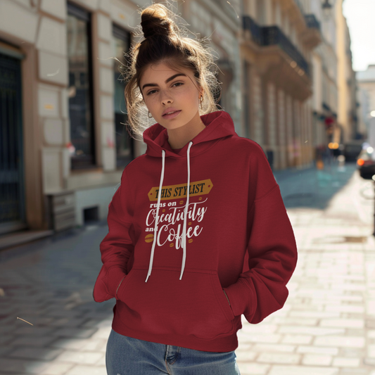 Coffee and Creativity Printed Unisex Hoodie - Casual Koala