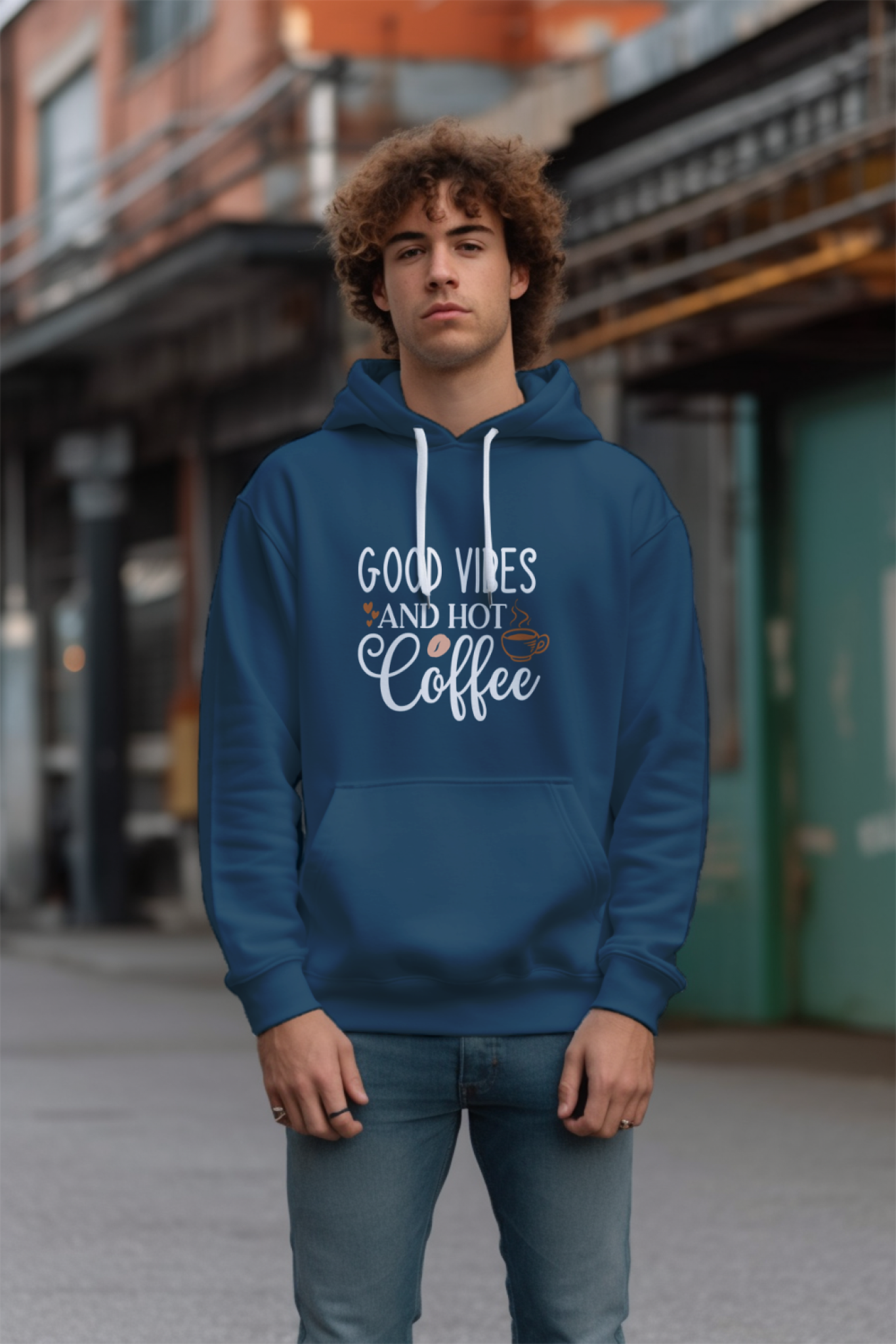 Good Vibes and Hot Coffee Printed Unisex Hoodie - Casual Koala