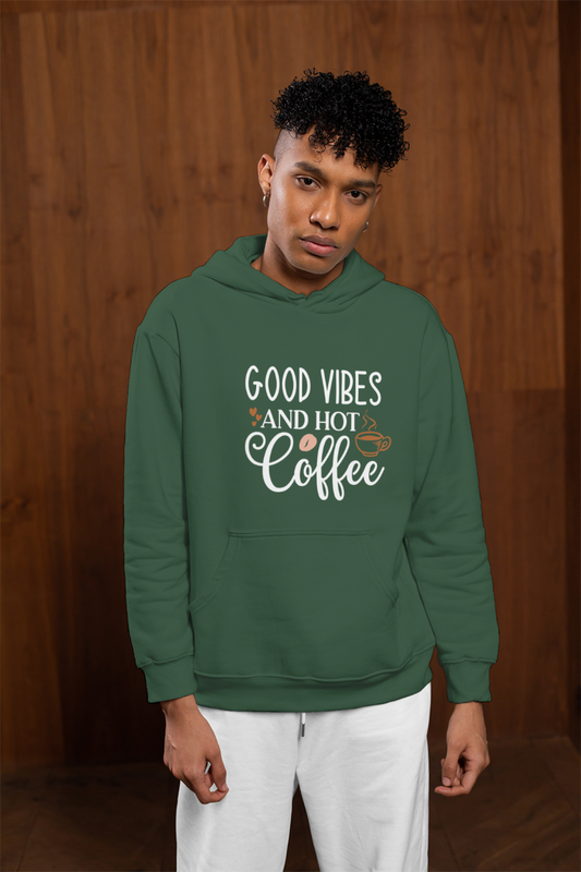 Good Vibes and Hot Coffee Printed Unisex Hoodie - Casual Koala