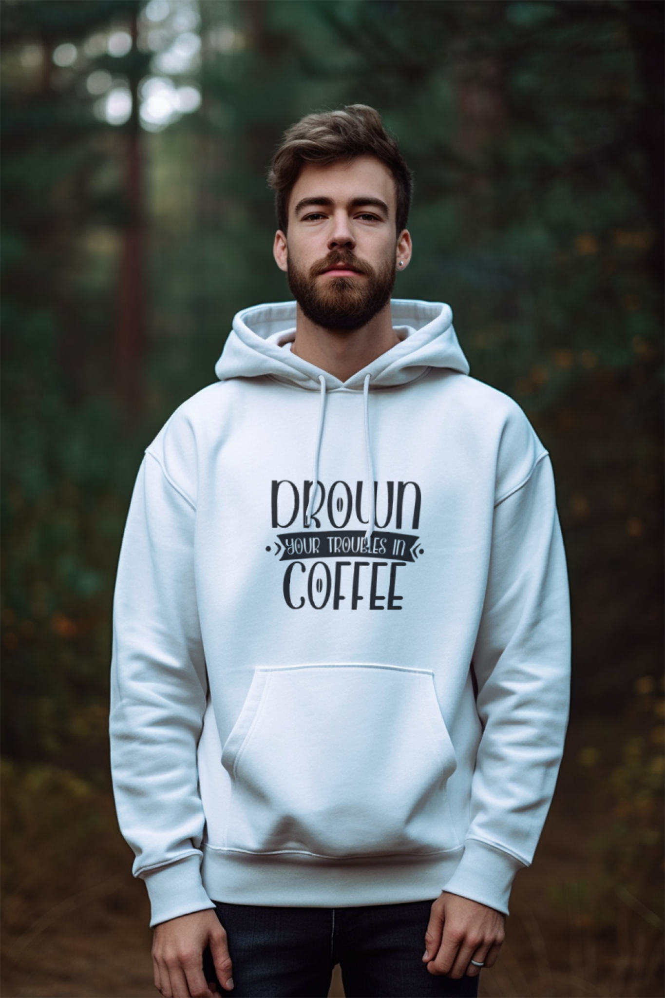 Drown Your Trouble in Coffee Printed Unisex Hoodie - Casual Koala