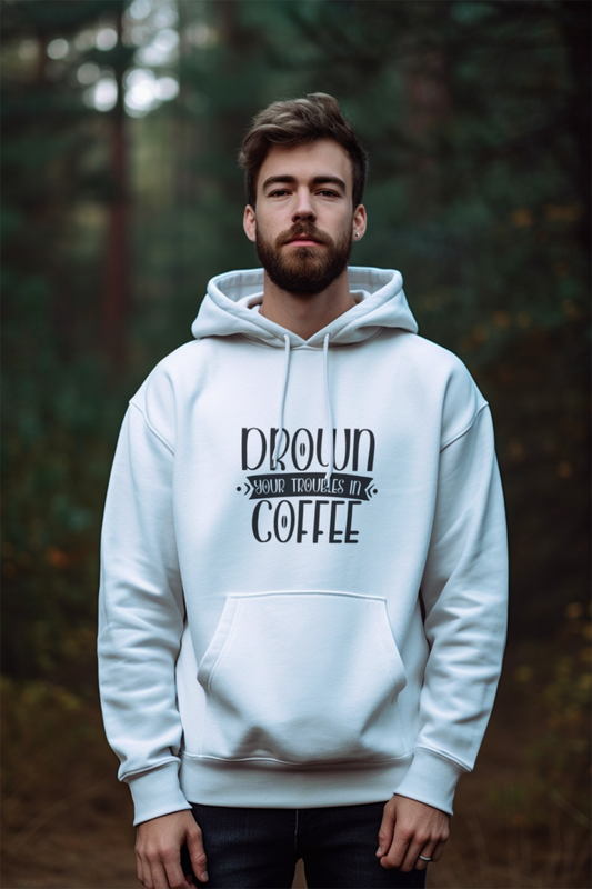 Drown Your Trouble in Coffee Printed Unisex Hoodie - Casual Koala
